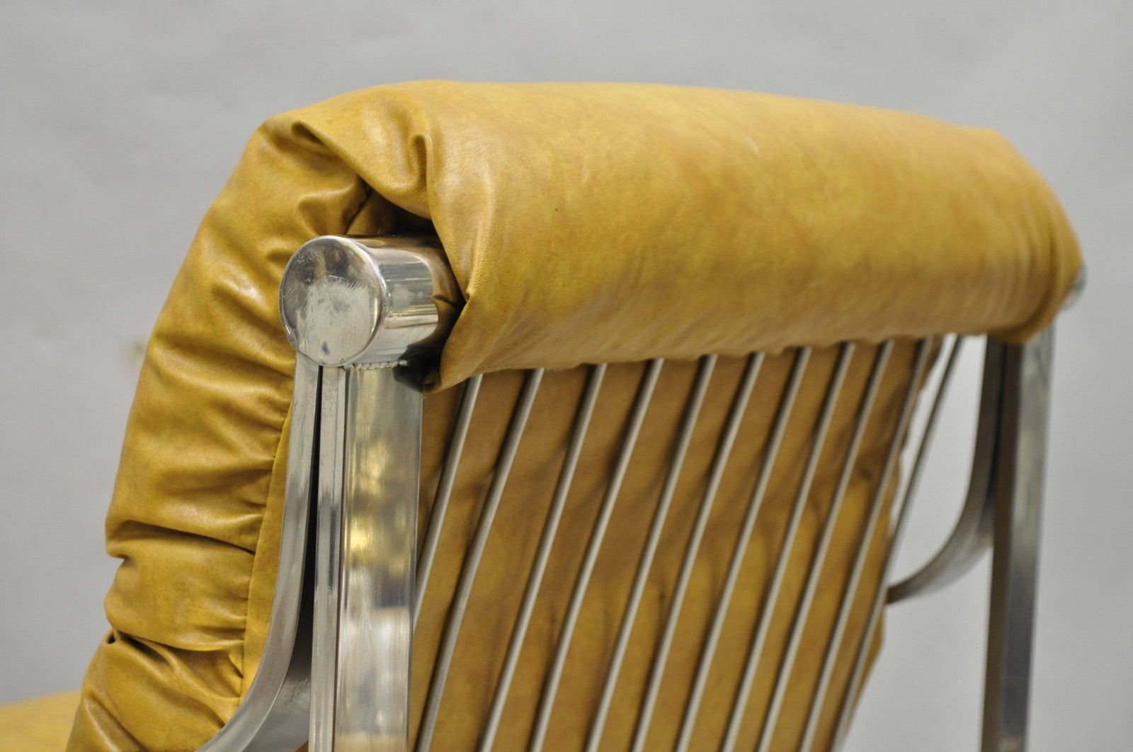 Mid Century Modern Chrome Milo Baughman Style Club Lounge Chair by AGI Ind.