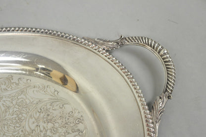 Vintage English Victorian EGW&S Silver Plated Oval Serving Platter Tray w/ Mono