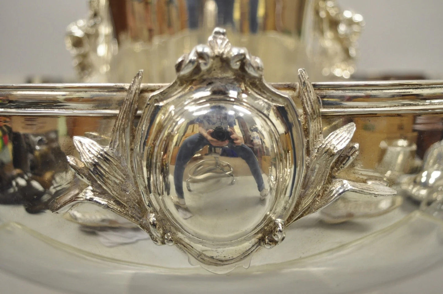 English Victorian Royal Castle Silver Plated Ice Bowl & Champagne Chiller Bucket