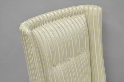 Paul Laszlo Mid Century Modern Upholstered Barrel Wing Back Slipper Lounge Chair