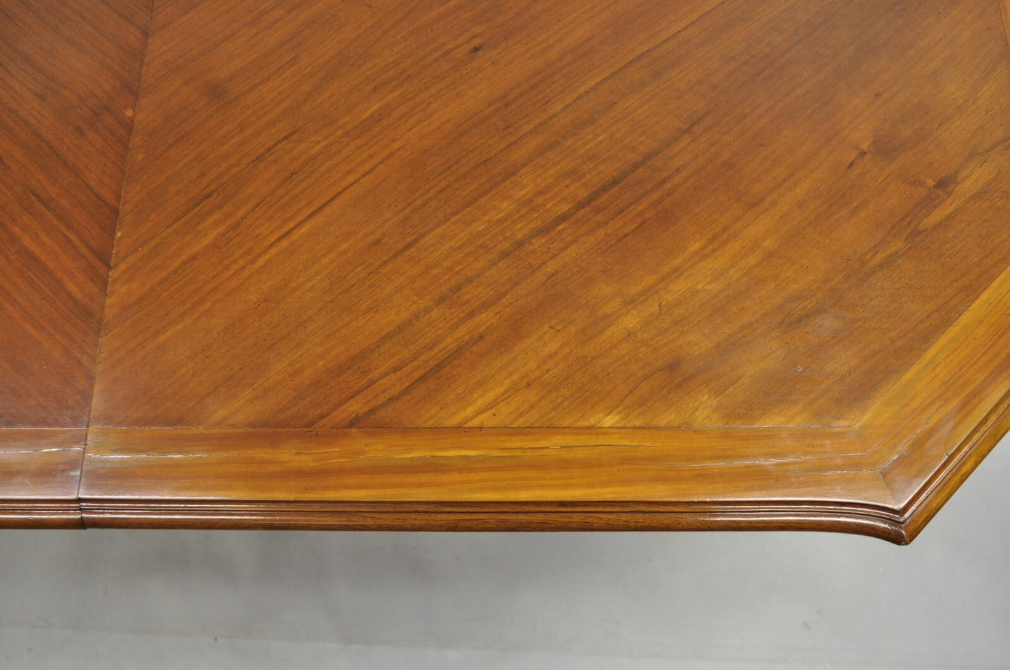 Antique French Baroque Rococo Revival Carved Walnut Dining Table w/ 2 Leaves
