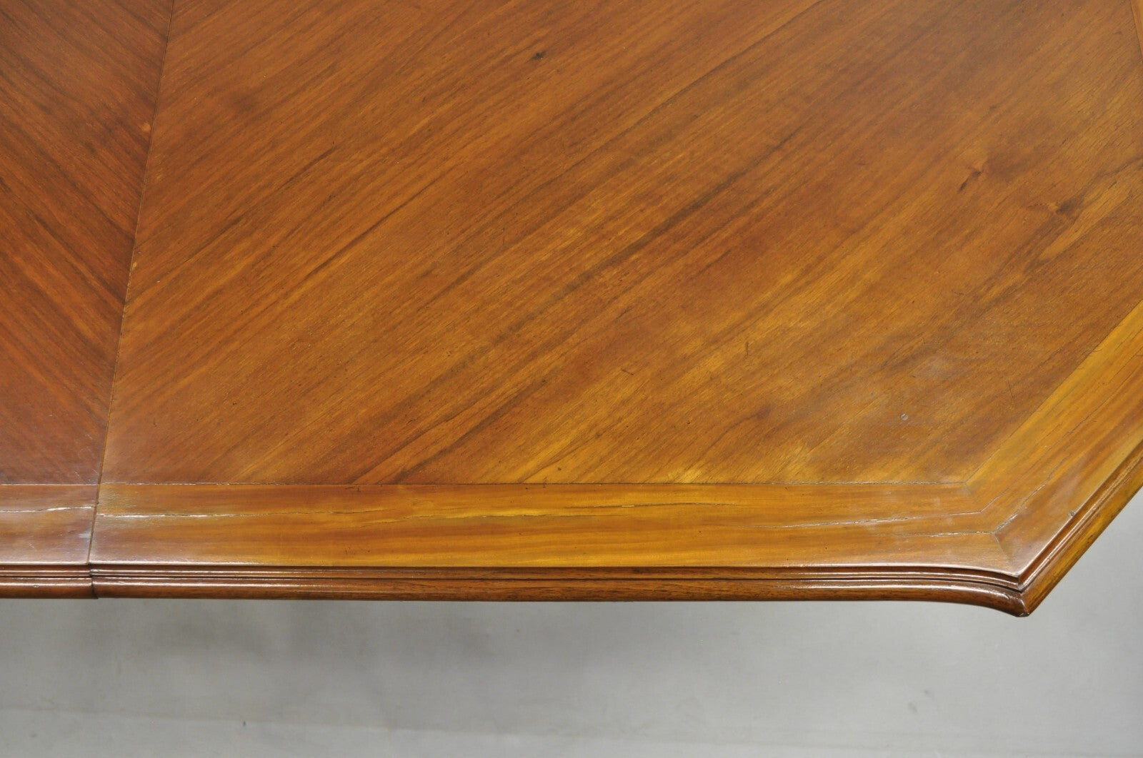 Antique French Baroque Rococo Revival Carved Walnut Dining Table w/ 2 Leaves