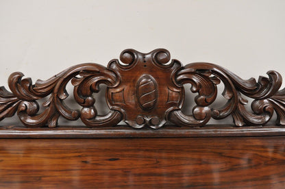 Antique Victorian Rosewood Marble Top Mirror Sideboard Buffet attr. John Jelliff