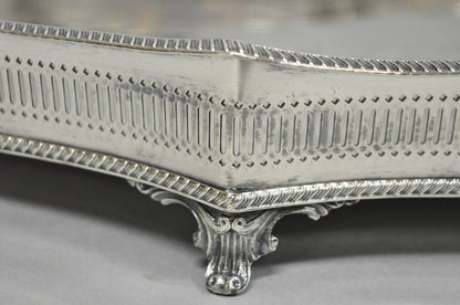 Vintage William Adams Sheffield England Edwardian Silver Plated Scalloped Tray
