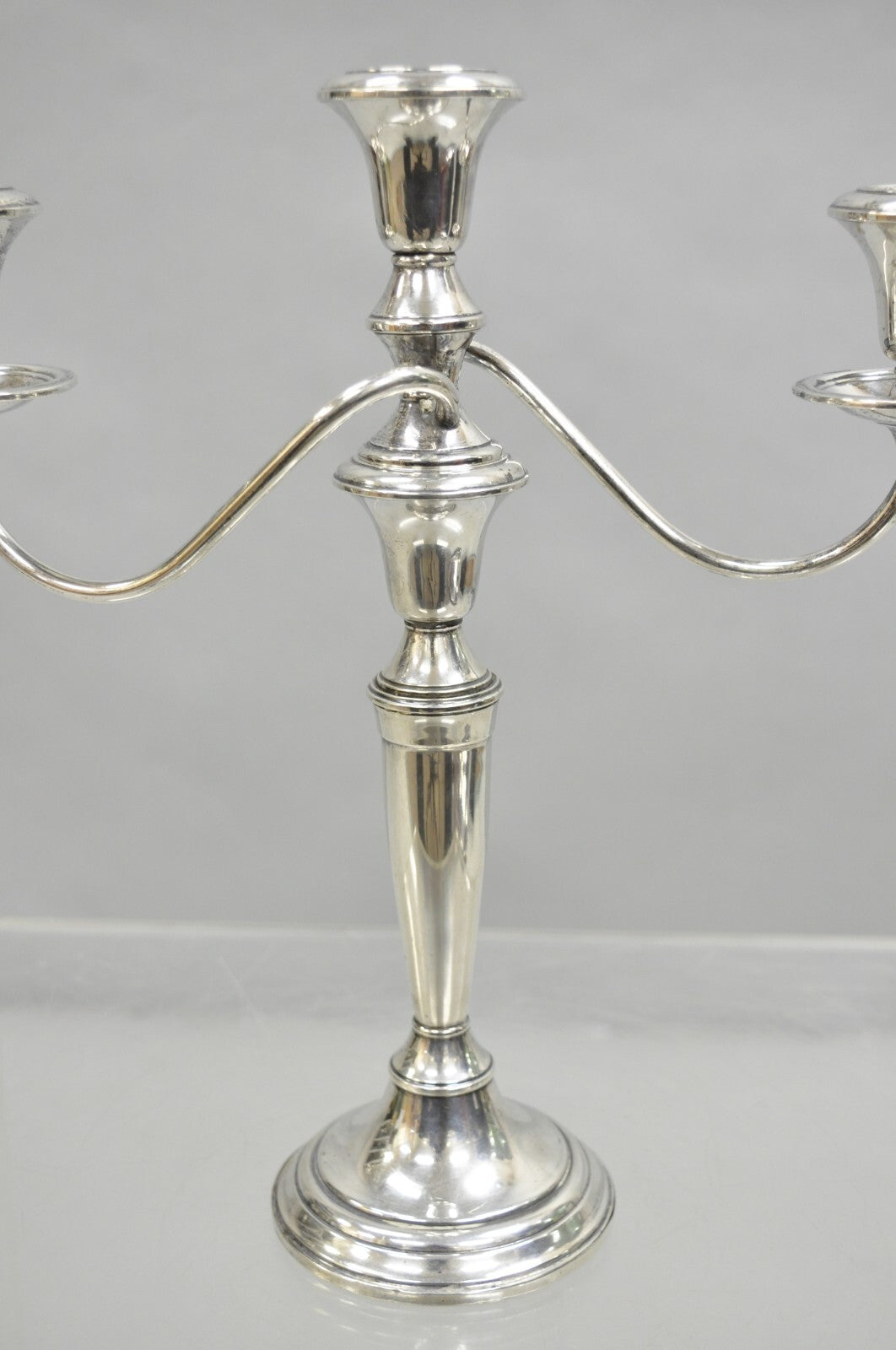 Vintage Revere Silversmith Sterling Silver Weighted 3 Arm Candelabra Candlestick