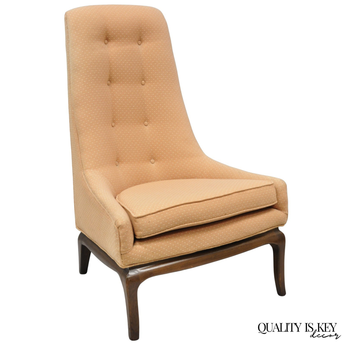Mid Century Modern Walnut Lounge Chair Attr. T H Robsjohn Gibbings for Widdicomb