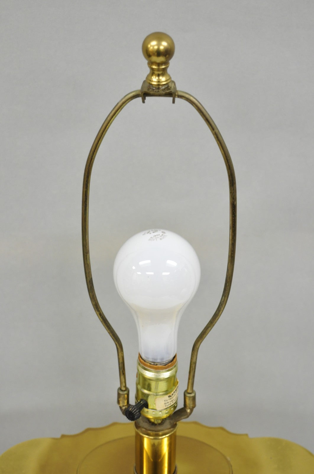 Vintage Paul Hanson MCM Hollywood Regency Burnished Brass Fluted Table Lamp