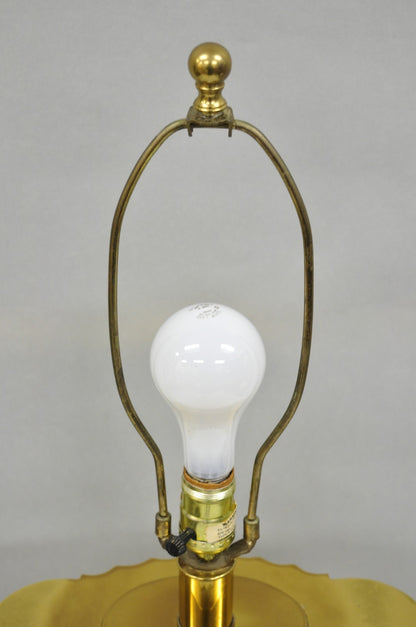 Vintage Paul Hanson MCM Hollywood Regency Burnished Brass Fluted Table Lamp