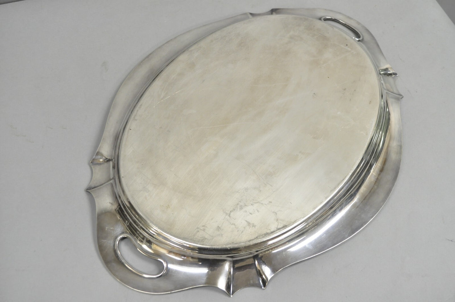 Antique Gorham Edwardian Silver Plate Serving Bar Tray Engraved to Reverend 1945