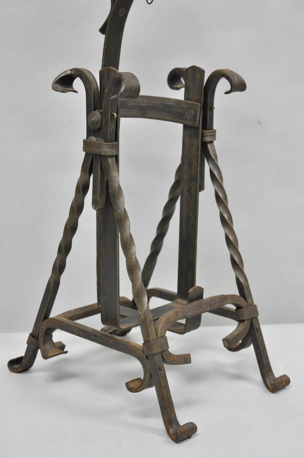 Antique German Arts & Crafts Wrought Iron Asbach Uralt 3 L Brandy Pourer Server