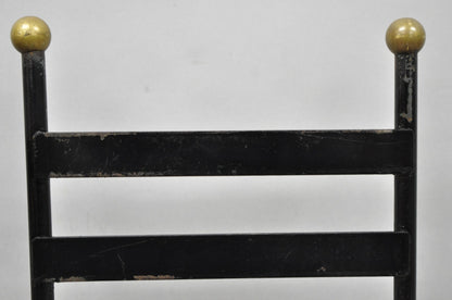 Vintage Arthur Umanoff Wrought Iron Ladder Back MCM Dining Chairs - Set of 4