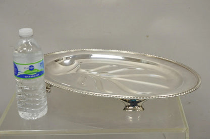 Vintage  WM Rogers Regency Style Silver Plated 18" Oval Footed Meat Tray Platter