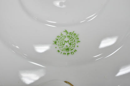 Nippon Hand Painted Porcelain Blue Centerpiece Compote Bowl w/ Cottage & Geese