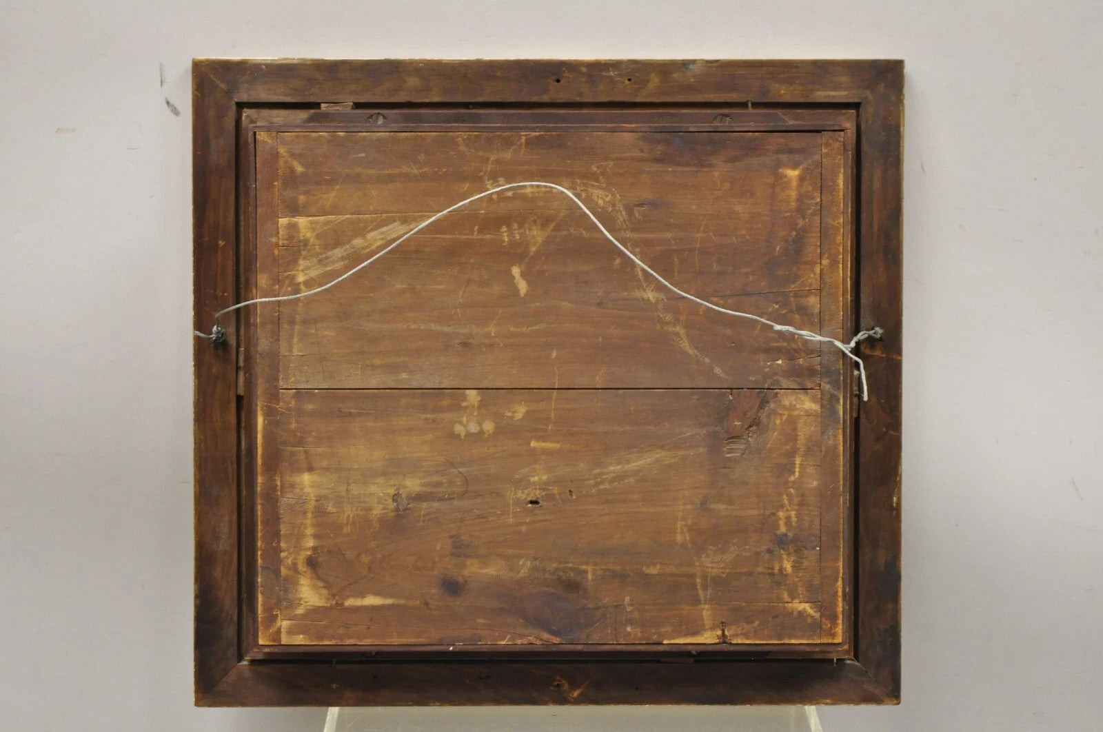 Antique Victorian Wax Flower Floral Mourning Wreath Shadow Box Wall Frame Oddity