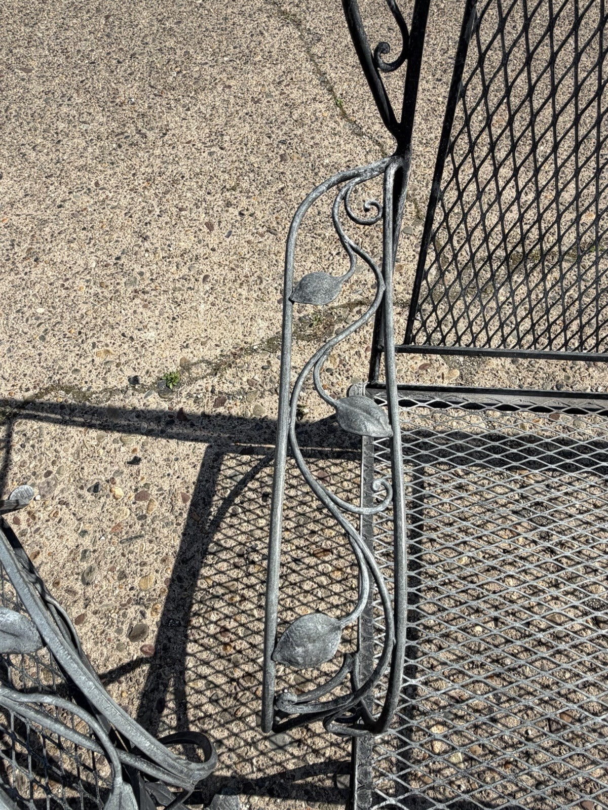 Vintage Salterini Art Nouveau Wrought Iron Garden Patio Sofa Chair Set - 3 Pcs