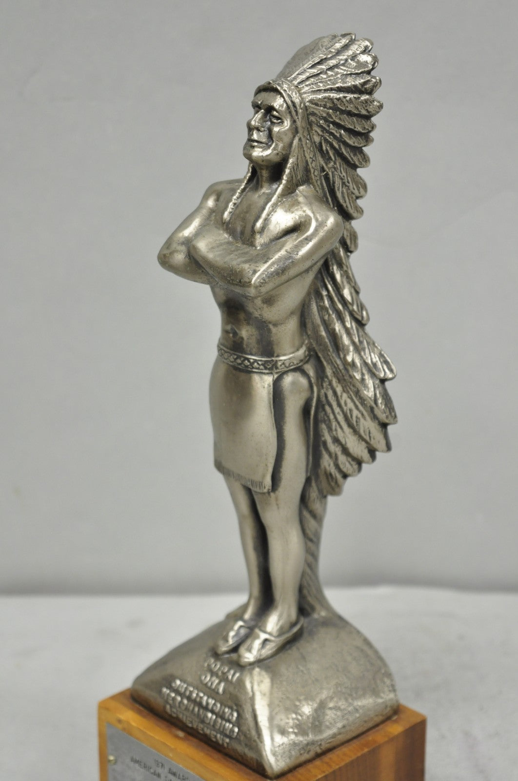 Vintage 1970s POPAI OMA Store Display Award Trophy Native American Chief Figure