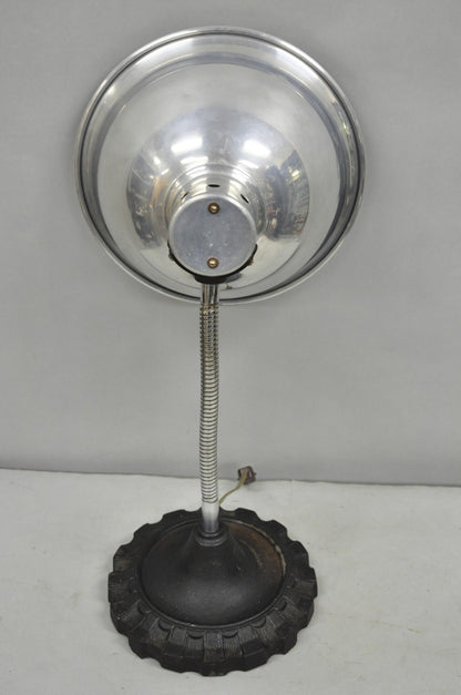 Vintage Industrial Modern Steampunk Cast Iron Gear Gooseneck Task Table Lamp