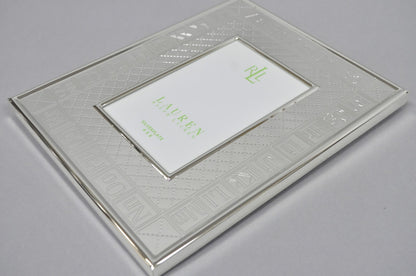 Ralph Lauren Silver Plated 4x6 Picture Frame MacKenzie Quilt Alphabet Motif NIB