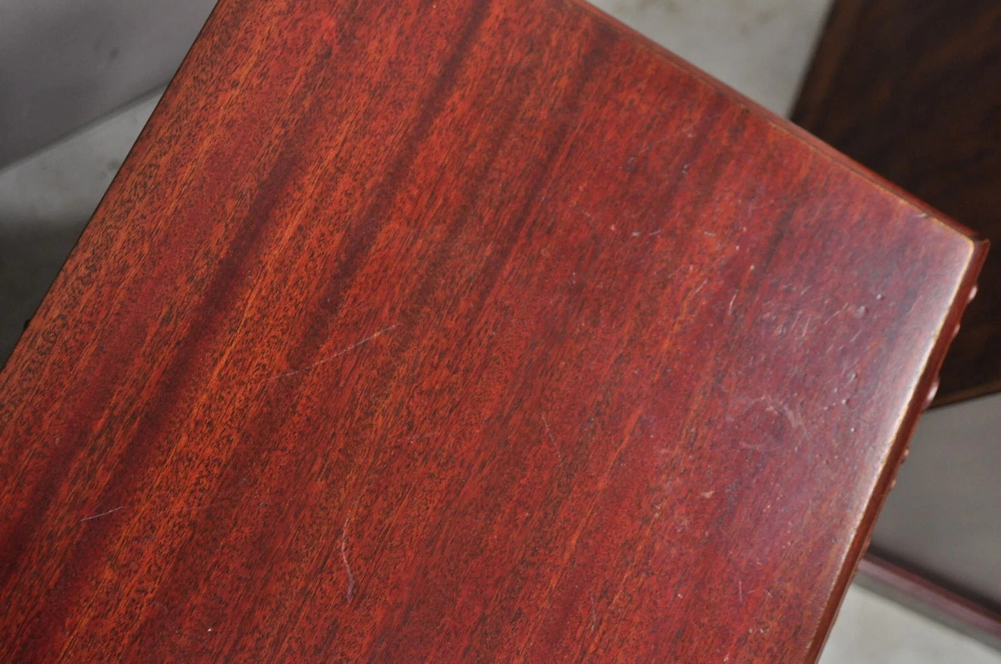 Vintage Chinese Chippendale Mahogany 2 Drawer Nightstands Bedside Tables - Pair