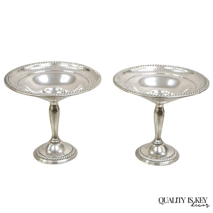 International Sterling Silver 925 Weighted Footed Compote Candy Dish Pair