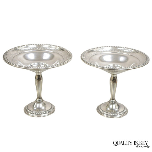 International Sterling Silver 925 Weighted Footed Compote Candy Dish Pair