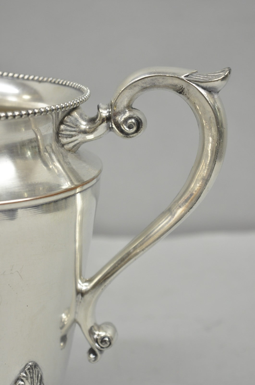 Vintage Victorian Silver Plated Bulbous Footed Water Pitcher w/ Handle by HS