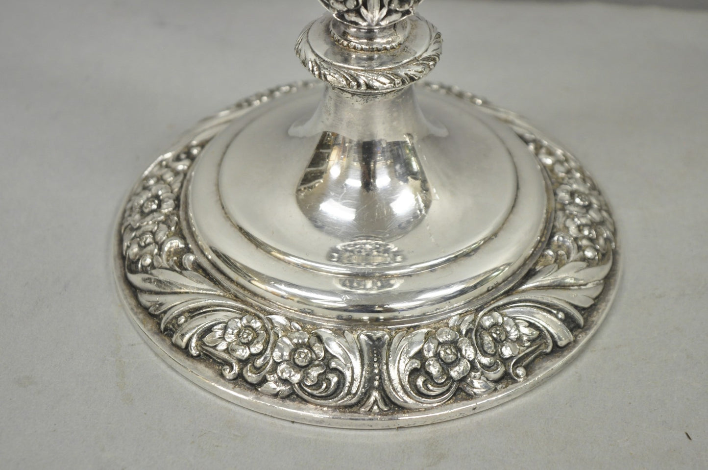 Heritage 1847 Rogers Bros 9416 Silver Plated 3 Arm Ornate Candelabra - a Pair