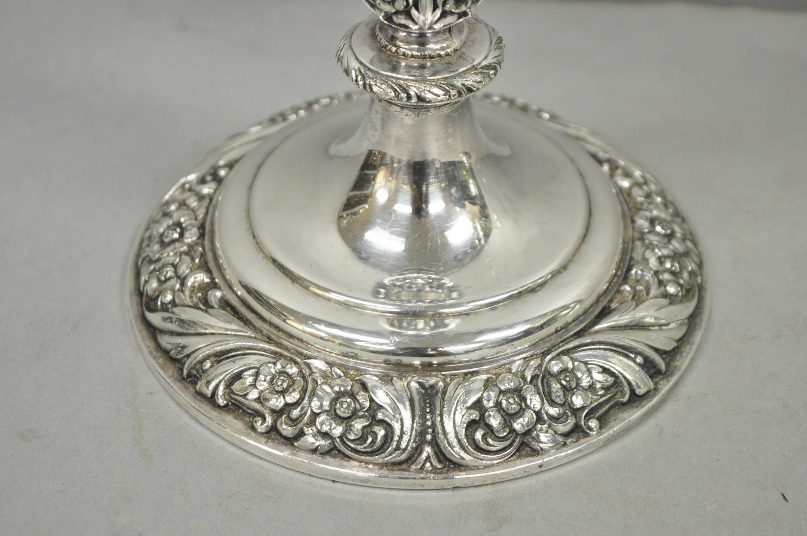 Heritage 1847 Rogers Bros 9416 Silver Plated 3 Arm Ornate Candelabra - a Pair