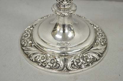 Heritage 1847 Rogers Bros 9416 Silver Plated 3 Arm Ornate Candelabra - a Pair