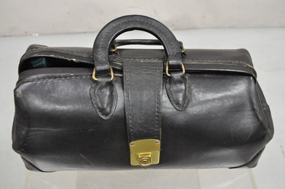 Vintage Cheney England PCI USA 25216 C4 Black Leather Traveling Doctors Bag
