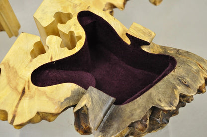 Richard Rothbard Mid Century Modern Burl Wood Live Edge Puzzle Jewelry Box