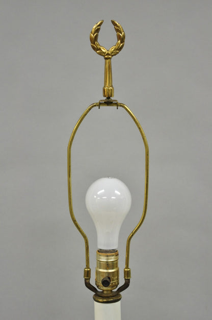 Vintage Hollywood Regency Gold Brass Tall Candlestick Table Lamp Made In Japan