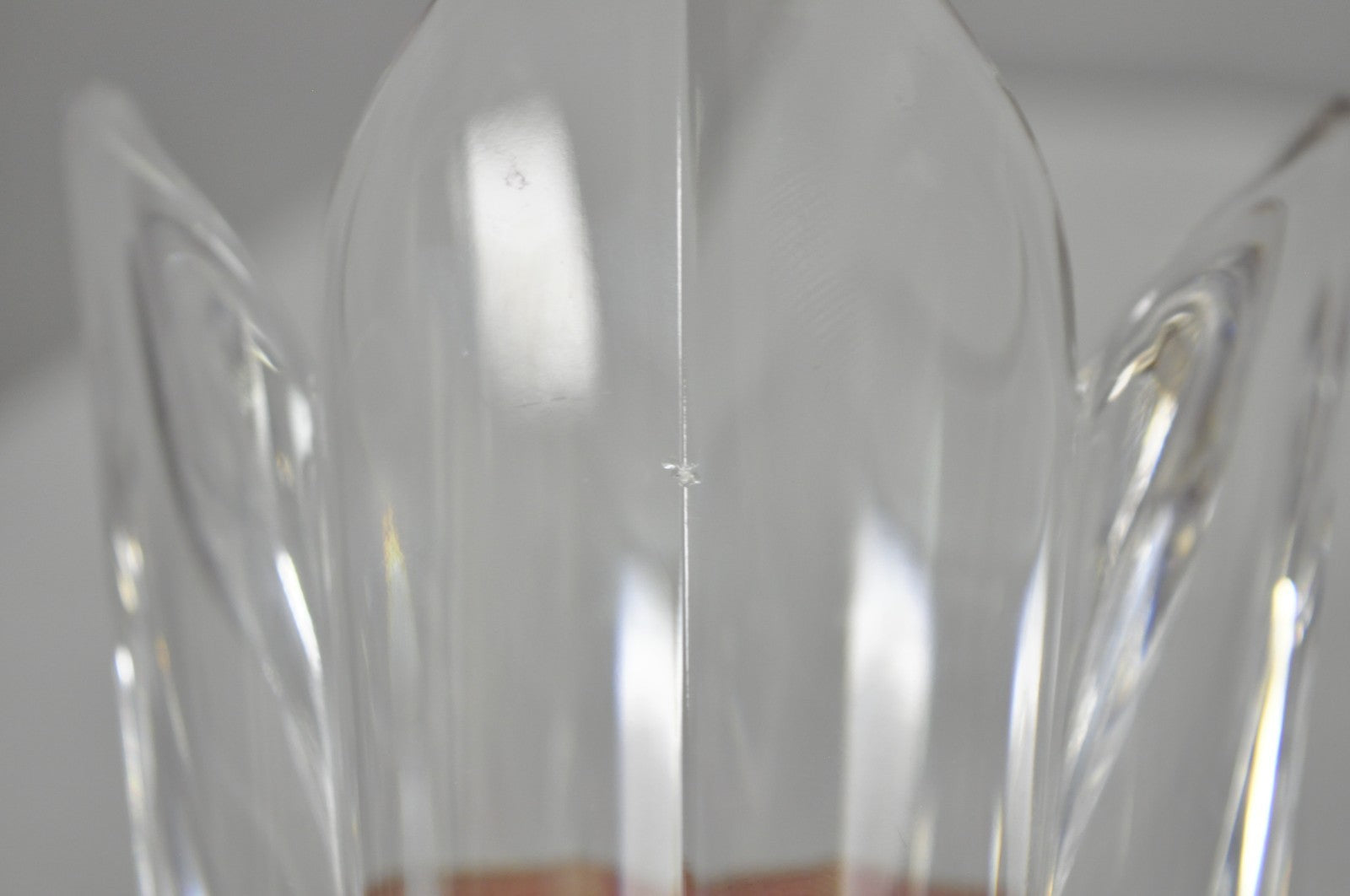 Vintage 6" Orrefors Sweden Lotus Flower Crystal Glass 4 Petal Vase
