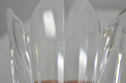 Vintage 6" Orrefors Sweden Lotus Flower Crystal Glass 4 Petal Vase