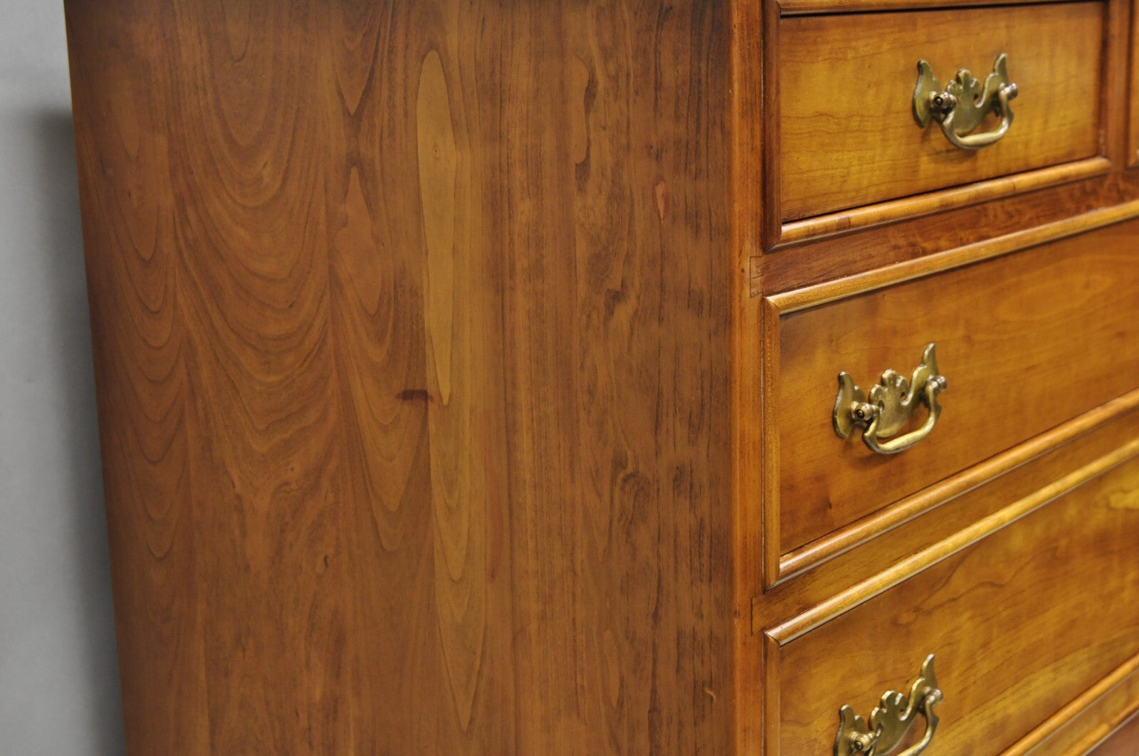 Vintage L&JG Stickley Cherry Wood Chippendale Style 6 Drawer Tall Chest Dresser