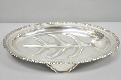 Antique Rogers Bros English Regency Silver Plated Small 12" Meat Cutlery Tray