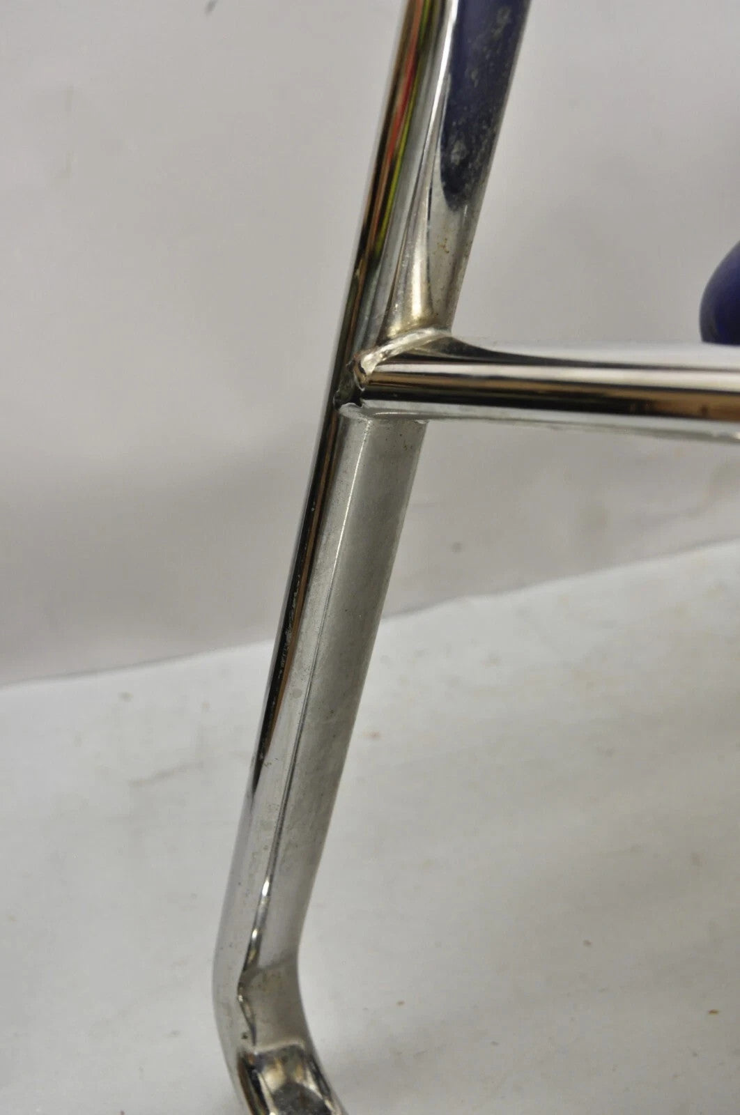 Vintage Lawsonia Stylex Mid Century Modern Blue Chrome Lounge Chairs - a Pair