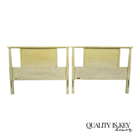 Sligh Mid Century Modern Mahogany Modernist Single Twin Bed Headboards - a Pair