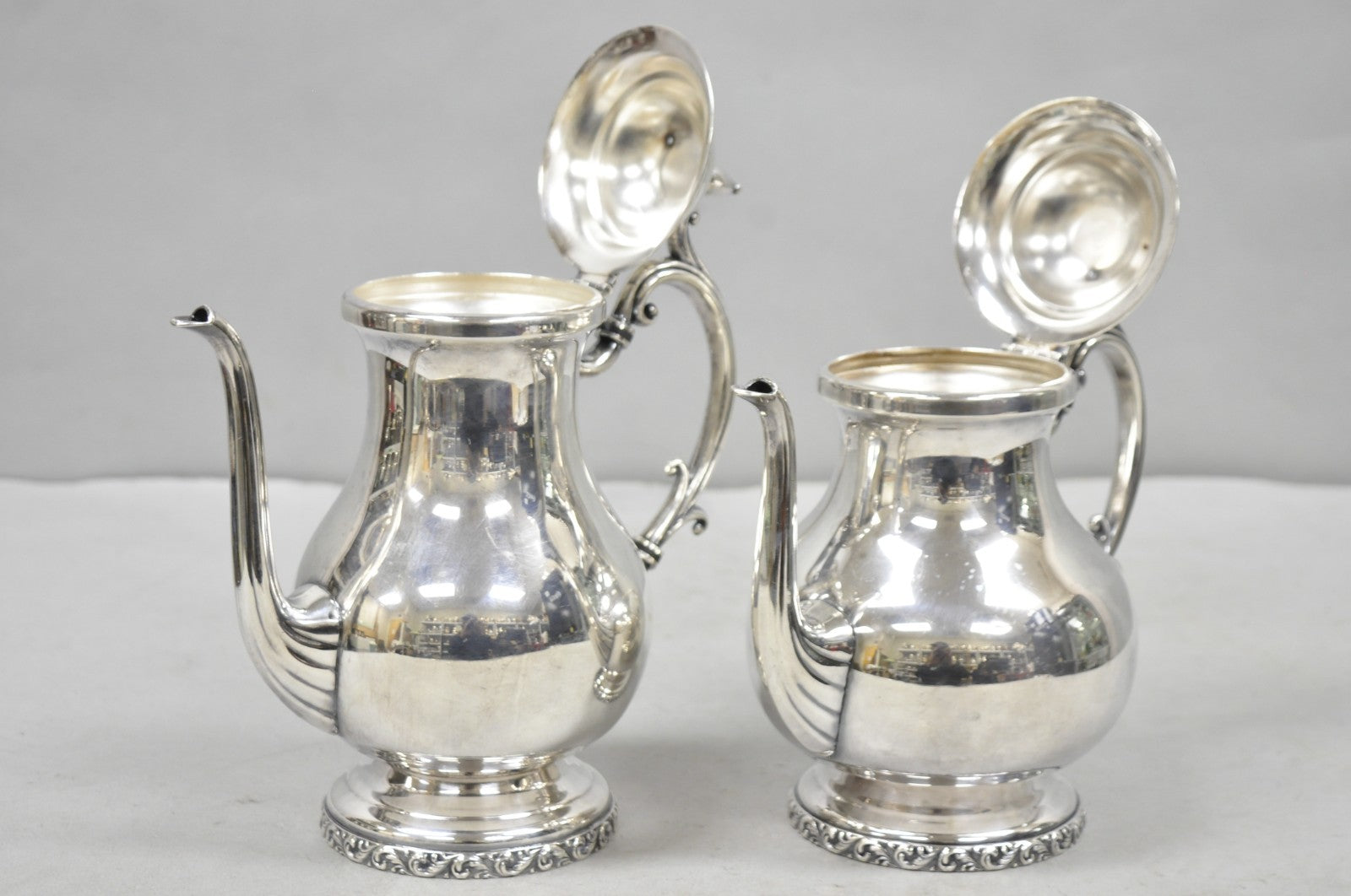 Vintage Victorian Silver Plated Coffee Pot & Tea Pot by National 3000 & 3001