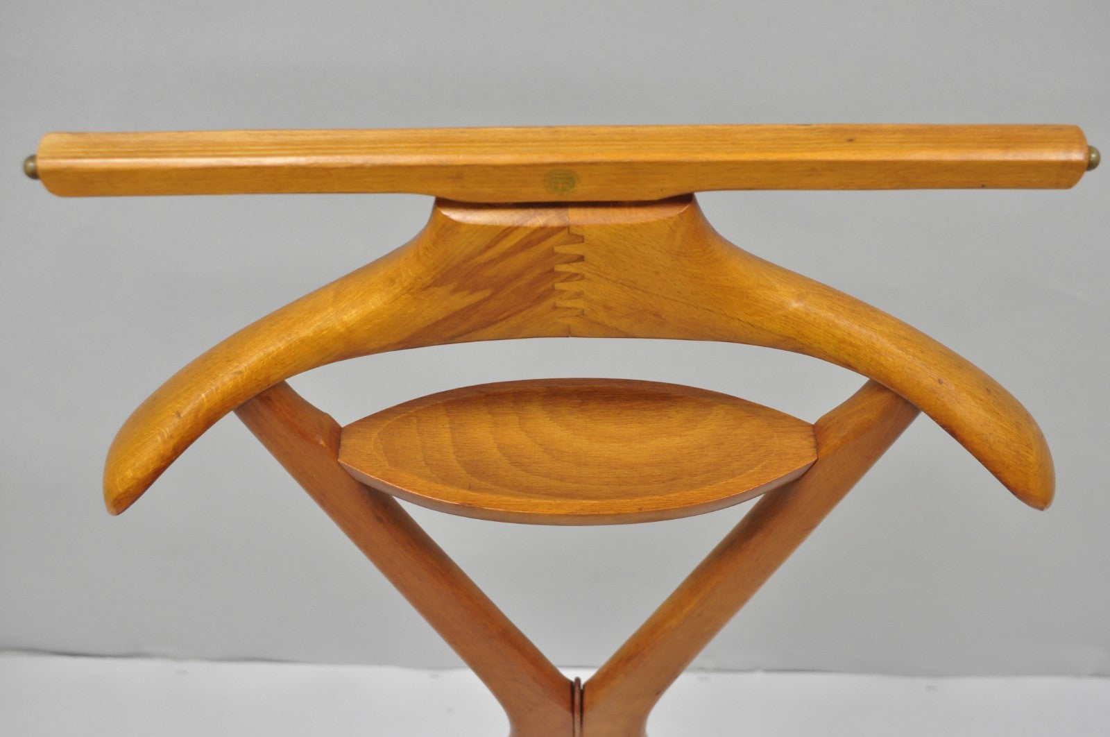 Vintage Fratelli Reguitti Italian X-Form Beech Wood Gentleman's Clothing Valet