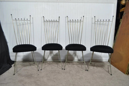 Vintage Mid Century Modern Arthur Umanoff Style Metal Dining Chairs - Set of 4