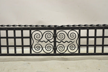 Antique Gothic Wrought Iron Spiral Twist 56" Fireplace Mantel Fender Surround