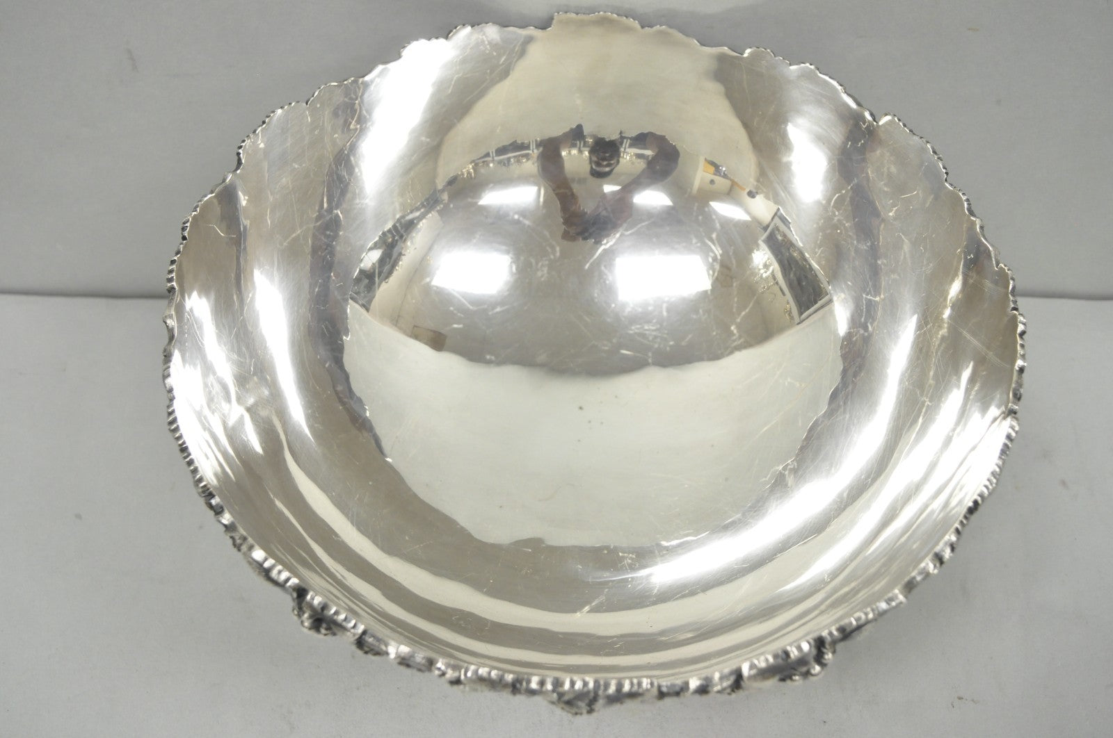 Victorian Silver Plated Grapevine Repousse 1913 Mohawk Golf Club Award Punchbowl