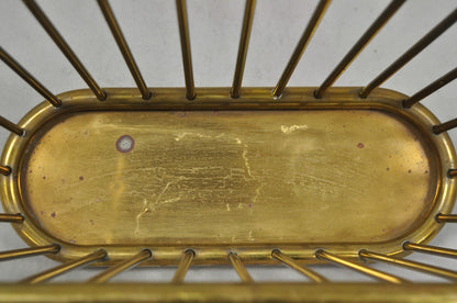 Vintage Gatco Mid Century Modern Solid Brass Spindle Modernist Magazine Rack