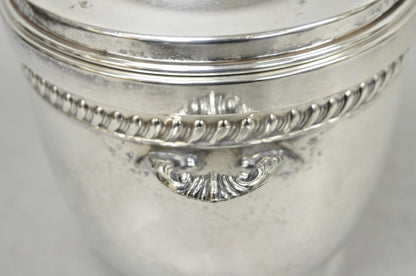 Vintage Sheffield Victorian Silver Plated Glass Lined Bar Ice Bucket w/ Lid