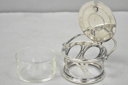 Broggi Classica Collection Silver Plated Hinged Grated Cheese Glass Sugar Bowl