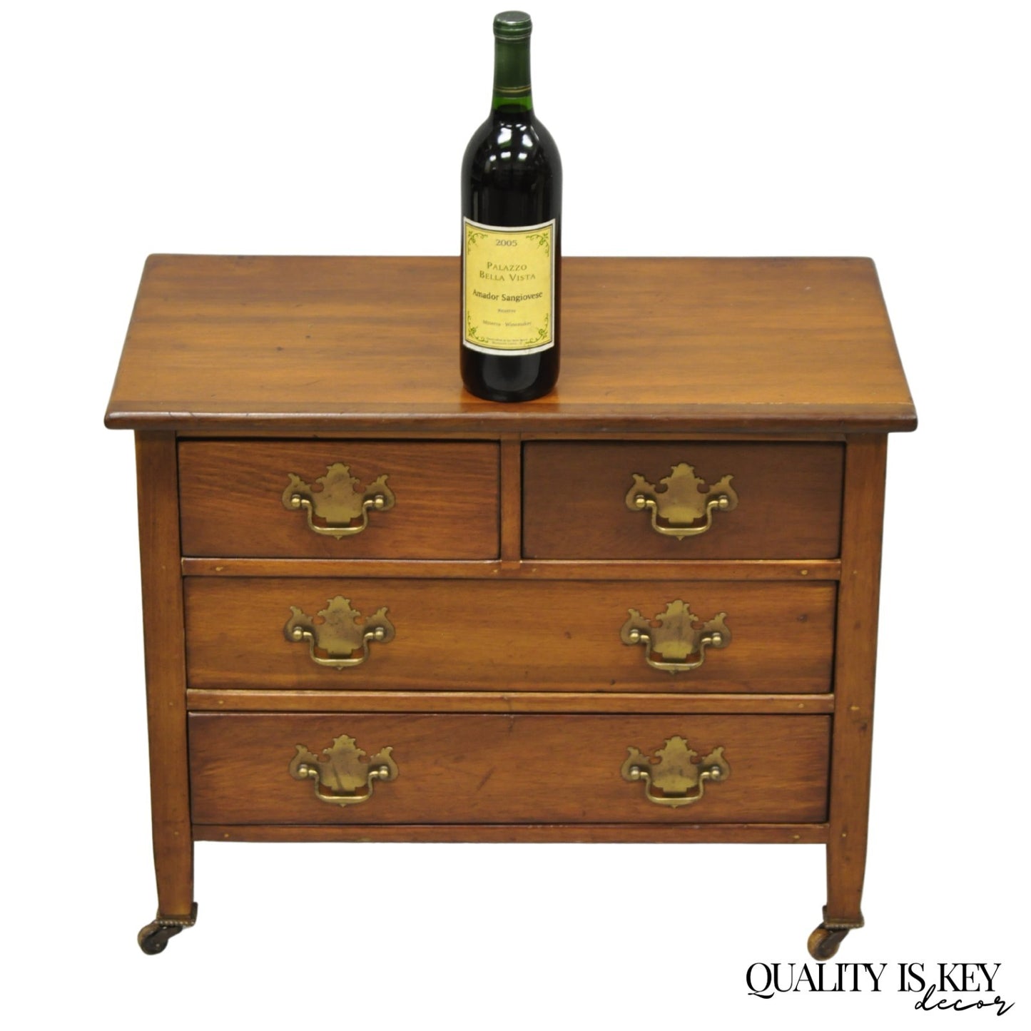 Antique Walnut Miniature Salesman Sample Small Chippendale Chest of Drawers