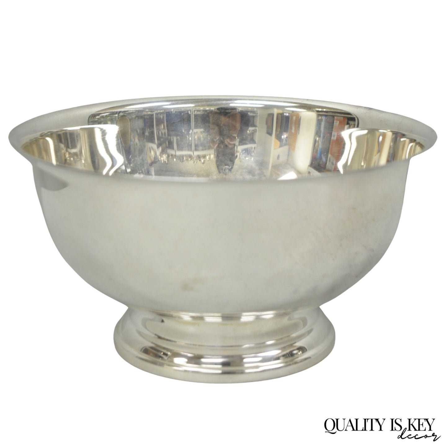 Vintage Mid Century Modern Towle Silver Plated 8.5" Round Footed Serving Bowl