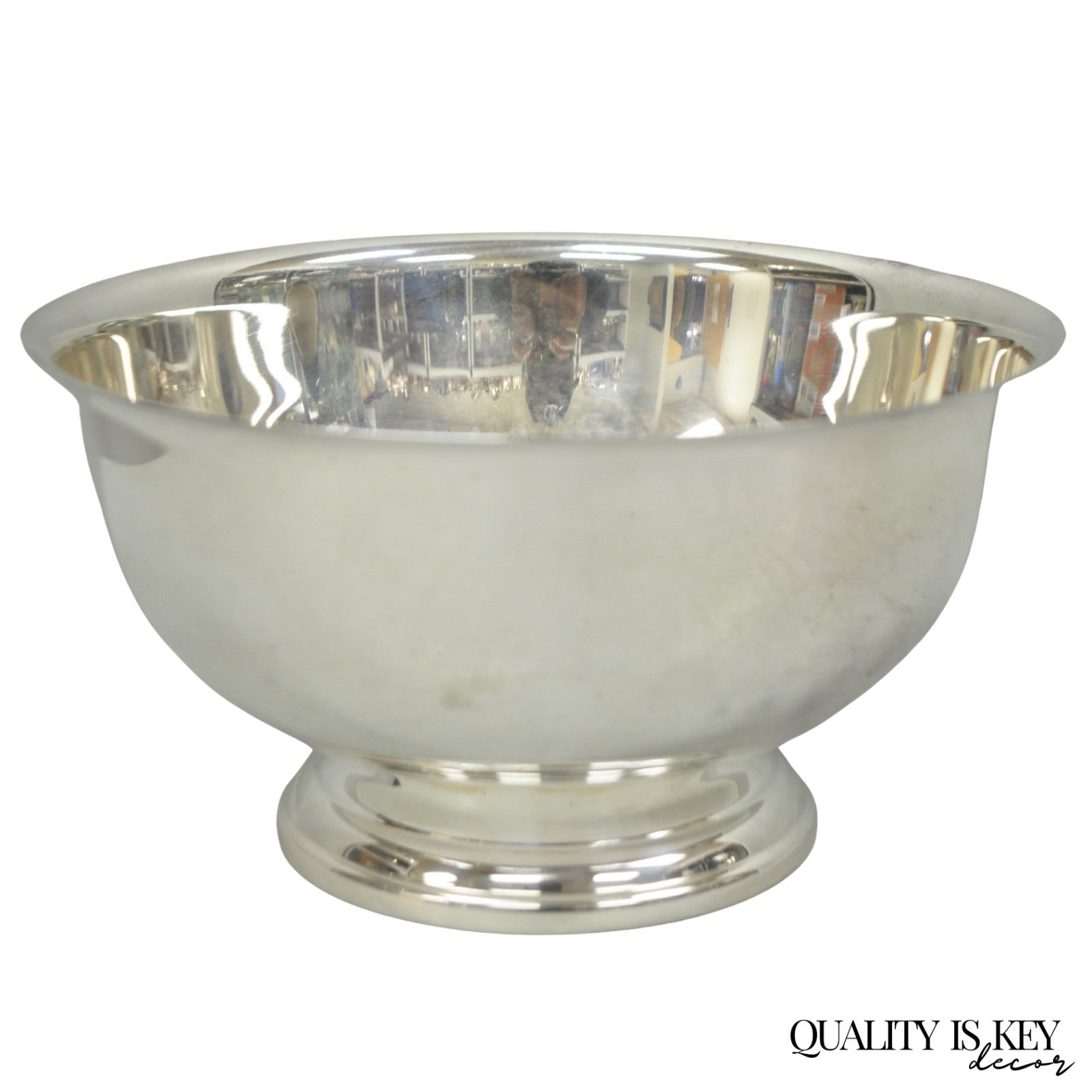 Vintage Mid Century Modern Towle Silver Plated 8.5" Round Footed Serving Bowl