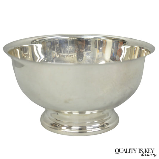 Vintage Mid Century Modern Towle Silver Plated 8.5" Round Footed Serving Bowl